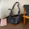 Bolsa Plegada Perezosa Estilo Coreano para Mujer 2026 Nueva de Moda Fresca con Lunares Bolso Cruzado Bolso de Hombro con Cordón Bolso Croissant