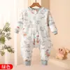 Macacão de Bebê com Temperatura Constante e Pernas Separadas Saco de Dormir de Algodão Puro para Primavera e Outono Saco de Dormir de Algodão Pijama Infantil para Todas as Estações Saco de Dormir de Bebê Pronto para Venda