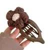 Marrón leche Otoño e Invierno Felpa Flor Pinza para el Cabello Pinza de Agarre para Mujer Cabeza Pinza de Tiburón de Pelo Pinza para el Cabello Tocado