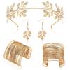 Transfronterizo Europeo y Americano Deseo Nuevos Accesorios para el Cabello Moda Elegante Diadema de Perlas Hoja Dorada Ventas Directas de Fábrica Accesorios de Comercio Exterior