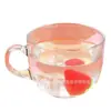 Juego de Vidrio Transparente para Desayuno en Casa Taza de Leche Taza de Té con Flores Juego de Dos Piezas Como Regalo de Evento Impresión