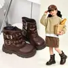 Botas Martin para Niñas 2026 Otoño/Invierno Nuevas Botas Infantiles para Niños Medianos y Grandes Botines para Niñas Botas Pequeñas de Cuero con Suela Gruesa Retro