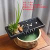Hao Shi Zhai Piedra Dorada Negra Paisaje de Cascada Accesorios para Acuario y Patio Plato de Paisaje de Cascada de Circulación de Agua
