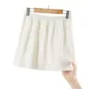 Saia de Algodão Puro com Barra Falsa para Mulheres Usarem sob Moletons, uma Camada Base Versátil para Sobreposição no Inverno, Cobrindo os Quadris, Saia Branca, Meia Saia