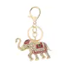 Chaveiro Pingente de Elefante de Metal Feito Sob Medida pelo Fabricante com Strass, Presente de Strass Decoração de Chaveiro de Carro Venda por Atacado