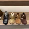 Zapatos Planos Retro Negros Pequeños de Cuero para Mujer Otoño e Invierno 2025 Zapatos con Forro de Piel Sintética Profunda Mocasines Planos de Gamuza