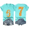 Camiseta Estampada Tendência Manga Curta Plus Size 100kg para Mulheres, Estilo Verão, Caimento Solto, Marca de Moda High Street, Camiseta Básica Gola V