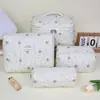 Bolsa de maquillaje de gran capacidad floral transfronteriza, neceser de viaje portátil, bolsa de almacenamiento de maquillaje de mano de estilo ins simple