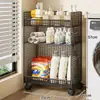 Estante de almacenamiento para baño, organizador de detergente para ropa al lado de la lavadora, estantería de piso de varios niveles para el baño o el inodoro