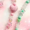 Cadena para Teléfono de Cuentas con Forma de Corazón DIY, Colgante de Perlas Acrílicas Estilo Chica Dulce Coreana, Opciones Multicolor para Colgantes de Bolsa