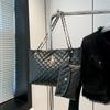Bolso Tote de Gran Capacidad Simple para Mujer de Moda Bolso de Mano Rombo Cadena Casual Bolso de Hombro de Todas las Combinaciones de Moda
