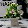 Plantas en Maceta de Plástico con Perlas Simuladas, Decoración Creativa para Plantas del Hogar, Plantas Verdes, Paisajes de Interior y Exterior, Adornos de Flores Artificiales en Maceta