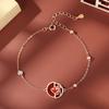 Pulsera celosía Ruyi marea nacional original para niñas plata esterlina 925 oro rosa ágata roja Año Nuevo joyería de mano mayoreo