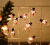 Luces Decorativas LED Cadena Papá Noel Cable de Cobre Muñeco de Nieve Copo de Nieve Sujetadores Exteriores Ambiente Festivo Colgante para Dormitorio
