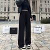 Pantalones de Algodón Europeos de Longitud Completa para Mujer 2024, Holgados Rectos Fluídos Casuales Deportivos, Versátiles y Cómodos
