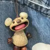 Campanilla de Viento de Cáscara de Fruta Muñeco de Vaina de Frijol Colgante Hecho a Mano DIY para Bolsa de Plantas Llavero Decorativo Regalo Creativo Colgante para Coche