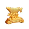 Adorno de Arowana Dorado de la Suerte: Trae Riqueza de Todas las Direcciones, Fortuna Abundante Año Tras Año, Adecuado para Sala de Estar, Mueble de TV, Vinoteca, Escritorio y Decoración de Oficina