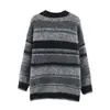 Cardigan de punto con botones, cuello en V, holgado, de longitud media, estilo europeo y americano, nuevo de moda 2026