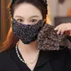 Mascarilla Cálida Nueva Estampado Leopardo para Otoño e Invierno para Mujer, A prueba de Viento y Polvo, Protección Estereoscópica para Ojos, Lavable, Mascarilla de Ciclismo de Aspecto Elegante