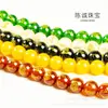 Cinco Dioses de la Riqueza de los Caminos Ágata Roja Natural Chapado en Oro Ágata Cuentas Sueltas Joyería DIY Accesorios para Pulseras Cuentas Redondas Venta al por Mayor