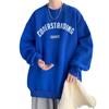 Suéter de pescoço redondo masculino outono nova carta básica impressa casual top Hong Kong estilo all-match casaco pullover solto