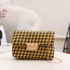 Bolso de hombro de moda con cierre de giro patrón de pata de gallo venta al por mayor de comercio exterior