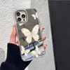 Capa de espelho de borboleta com padrão de concha de nicho de alta qualidade para iPhone 17pro com espelho de maquiagem Capa para celular Apple