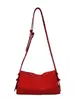 Bolsa de Almohada de Nylon Roja Súper Caliente de Corea para Mujer Estilo Nuevo 2026 Gran Capacidad Ligera Versátil para Viajar al Trabajo Bolso de Hombro Único Cruzado