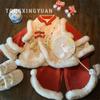[En Stock, Envío Inmediato] Nuevo Conjunto de Ropa de Invierno Estilo Año Nuevo para Niñas, Elegante Conjunto de Año Nuevo Estilo Chino para Bebés Niñas