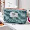 Bolsa de Maquiagem Xadrez Colorida Contrastante Feminina Ins Grande Capacidade Bolsa para Armazenamento de Pincéis de Maquiagem Bolsa de Lavar Portátil Bolsa de Armazenamento Porta-Moedas