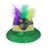 Carnaval Brasileño Mardi Gras de Nueva Orleans Sombrero de Jazz Accesorios Transfronterizos para la Cabeza Plumas Lentejuelas