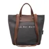 Bolso de Lona Nuevo Estilo Bloques de Color Sólido Letra para Mujer Bolso Tote Casual Bolso de Hombro de Gran Capacidad de Moda Bolso Cruzado Bolso de Mano