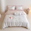 Juego de 4 piezas estilo princesa de verano estilo coreano con lunares, 60 hilos, Tencel Lenzing, con funda nórdica fresca y sedosa para cama de niñas