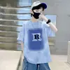 Roupas Infantis Meninos Camiseta de Manga Curta Roupas de Verão 2025 Novas Tops Infantis Verão Crianças Médias e Grandes Verão Meninos Tendência t Atacado