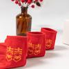 Calcetines Rojos Empacados Individualmente para el Año del Zodiaco, Celebraciones de Boda, Parejas, Hombres y Mujeres, Calcetines Rojos Doble Felicidad de Caña Media, Bolsas de la Suerte de Algodón al por Mayor