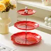 Bandeja de Frutas de Múltiplas Camadas para Mesa de Centro da Sala de Estar, Bandeja Doméstica para Armazenamento de Lanches, Caixa de Doces de Alta Estética, Suporte Decorativo para Exibição de Frutas e Lanches