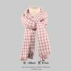 Bufanda de pata de gallo en blanco y negro para mujer, chal de cachemira a cuadros, con borlas, versión coreana, otoño e invierno, 2024, venta al por mayor