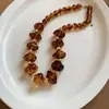 Collar de cuentas geométricas degradado colorido transfronterizo europeo y americano, cadena para la clavícula estilo resort de playa, joyería de lujo ligero de alta gama al por mayor
