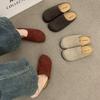 2026 Novo Modelo Mules Vermelhas Ankara Fechadas para Mulheres, Sapatos Casuais para Calçar sem Cadarço para Uso Externo com Solas Grossas e Estilo Birkenstock em Camurça