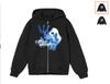 Sudadera con capucha Y2K Estampado de patrón vintage de los 90 Top con cremallera Sudadera de niña