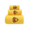 Toalla de Baño Pato Amarillo Toalla Cuadrada Toalla Juego de Tres Piezas Felpa de Coral Doméstica Absorbente Adulto Niños Celebridad de Internet Toalla Facial para el Cabello