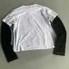 2026 Nova Camiseta Estampada de Manga Longa da Moda Tendência em Quadrinhos Preto e Branco