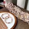 Xinjiang Hotan Seda Dourada Jade Tianshan Verde Cor de Açúcar Sete Cores Jade Natural DIY Pulseira Círculo Único Pulseira de Contas Redondas Atacado