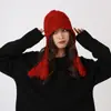 Gorro de Punto de Color Sólido Holgado para Mujer en Invierno, Moderno y a la Moda, Hace que la Cara Parezca Más Pequeña, Cálido y Protector de Orejas, Sombrero de Lana