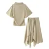 Falda irregular transfronteriza europea y americana ropa de mujer verano europeo y americano AliExpress tops con mangas de murciélago