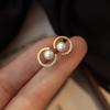 Aretes de Aro con Perlas 2025 Nuevos Populares Zirconia Plata Esterlina S925 Aretes Clips para Orejas Lujo Accesible y Elegante de Alta Gama