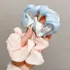 Diadema de malla degradada de alto valor para streamers, scrunchie de intestino grueso para mujer, cuerda para el pelo de temperamento suave, banda de goma, accesorios para el pelo, verano