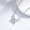 Colar de Laço Feminino Prata de Lei S925 Pingente Coração Pulsante Luxo Acessível de Ponta Design de Nicho Corrente Elegante para Clavícula