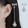 Pendientes de cubo de Rubik de Corea del Sur para mujer, elegantes pendientes de borla de circonita con lazo largo, joyería para las orejas