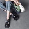 Venta de Liquidación para Tallas Agotadas a 119 Yuan: Sandalias Romanas de Hebilla de Piel de Vaca de Primera Capa con Suela Gruesa, Tacones Gruesos de Cuero Genuino, Zapatos de Estilo Jaula para Personas Bajitas